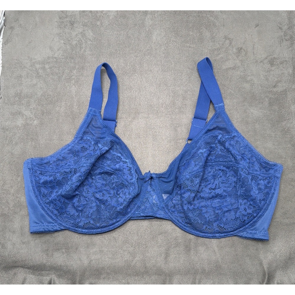 HSIA Enchante Lace Underwire Minimizer Bra Size 42DDD Navy Blue